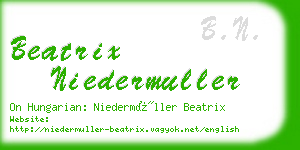 beatrix niedermuller business card